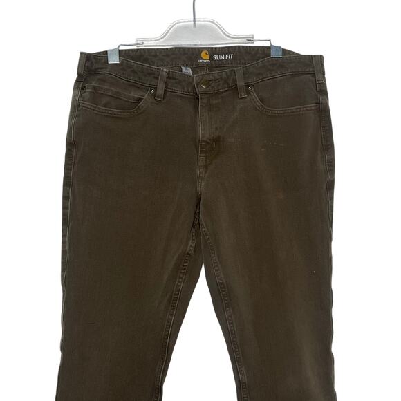 CARHARTT Rugged Flex Slim Fit Work Pants Mid Rise Twill Tarmac Womens Sz 16 Tall - Picture 4 of 11